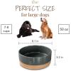 image:imageMora Ceramic Pet Bowl Size Large  FoodWater Dish for Large Dogs Cats Great Dane Mastiff ect 50oz or 8 Cups  Basic Bowls for Your Large Dog or Cat Mix and Match for a Set  OatCharcoal