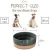 image:imageMora Ceramic Pet Bowl Size Large  FoodWater Dish for Large Dogs Cats Great Dane Mastiff ect 50oz or 8 Cups  Basic Bowls for Your Large Dog or Cat Mix and Match for a Set  OatCharcoal