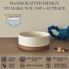 image:imageMora Ceramic Pet Bowl Size Large  FoodWater Dish for Large Dogs Cats Great Dane Mastiff ect 50oz or 8 Cups  Basic Bowls for Your Large Dog or Cat Mix and Match for a Set  OatVanilla White
