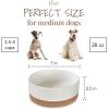 image:imageMora Ceramic Pet Bowl Size Large  FoodWater Dish for Large Dogs Cats Great Dane Mastiff ect 50oz or 8 Cups  Basic Bowls for Your Large Dog or Cat Mix and Match for a Set  OatVanilla White