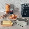 image:imageMora Ceramic TwoinOne Butter Dish with Lid Covered Butter Crock Container to Leave on Countertop  Large Storage KeeperHolder for Kitchen Gifts for Her Butter Tray For Counter  ChaiEarl Grey