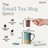 image:imageMora Ceramics Tea Cup with Loose Leaf Infuser Spoon and Lid 12 oz Microwave and Dishwasher Safe Coffee Mug  Rustic Matte Ceramic Glaze Modern Herbal Tea Strainer  Great Gift for Women TerracottaIris