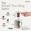image:imageMora Ceramics Tea Cup with Loose Leaf Infuser Spoon and Lid 12 oz Microwave and Dishwasher Safe Coffee Mug  Rustic Matte Ceramic Glaze Modern Herbal Tea Strainer  Great Gift for Women TerracottaPeppercorn