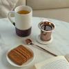 image:imageMora Ceramics Tea Cup with Loose Leaf Infuser Spoon and Lid 12 oz Microwave and Dishwasher Safe Coffee Mug  Rustic Matte Ceramic Glaze Modern Herbal Tea Strainer  Great Gift for Women TerracottaGarnet
