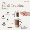 image:imageMora Ceramics Tea Cup with Loose Leaf Infuser Spoon and Lid 12 oz Microwave and Dishwasher Safe Coffee Mug  Rustic Matte Ceramic Glaze Modern Herbal Tea Strainer  Great Gift for Women TerracottaTeracotta