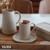 image:imageMora Ceramics Tea Cup with Loose Leaf Infuser Spoon and Lid 12 oz Microwave and Dishwasher Safe Coffee Mug  Rustic Matte Ceramic Glaze Modern Herbal Tea Strainer  Great Gift for Women TerracottaMushroom