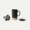 image:imageMORA Ceramics Large Tea Mug with Loose Leaf Infuser and Ceramic Lid 18 oz Portable Microwave Dishwasher Safe Tall Coffee Cup  Rustic Matte Ceramic Glaze Modern Herbal Tea Strainer ThymeLiquorice