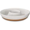 image:imageMora Ceramic Chips and Dip Serving Tray Large Divided Party Bowl Set for Chips amp Salsa Veggies amp Dip Fruit Snacks Entertaining Hosting etc Minimalist Design for the Modern Hostess  ChaiVanilla White