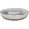 image:imageMora Ceramic Chips and Dip Serving Tray Large Divided Party Bowl Set for Chips amp Salsa Veggies amp Dip Fruit Snacks Entertaining Hosting etc Minimalist Design for the Modern Hostess  ChaiEarl Grey