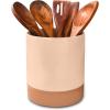 image:imageMora Ceramic Kitchen Utensil Holder  Wooden Spoon amp Spatula Crock for Countertop Modern Farmhouse Home Decor Large 73 Cooking Organizer for Stove Top and Counter  Heavy amp Sturdy  LiquoriceChai