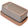 image:imageMora Ceramic TwoinOne Butter Dish with Lid Covered Butter Crock Container to Leave on Countertop  Large Storage KeeperHolder for Kitchen Gifts for Her Butter Tray For Counter  ChaiSesame Milk