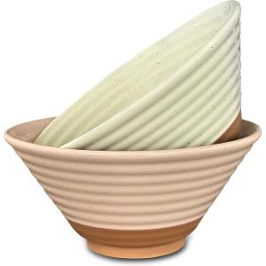 image:imageMORA Ceramic Ramen Bowl Set of 2 45oz  Great for Pho Miso Udon Soup Instant Noodles Serving Thai or Asian Food  Microwave Safe Large Japanese Noodle Bowls Modern Kitchen  MushroomAssorted Neutrals