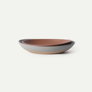image:imageMORA Jumbo and Large Serving Dishes Set of 2 13 inch and 12 inch Ceramic Pottery Oval Platters  Microwave Oven and Dishwasher Safe  Thyme amp MushroomPeppercorn  Terracotta