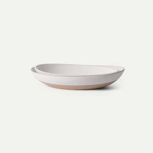 image:imageMORA Jumbo and Large Serving Dishes Set of 2 13 inch and 12 inch Ceramic Pottery Oval Platters  Microwave Oven and Dishwasher Safe  Thyme amp MushroomOat