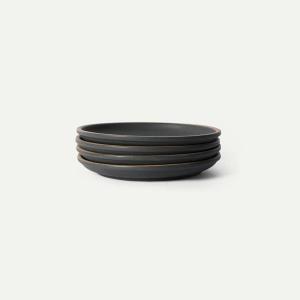 image:imageMORA Large Plates Set of 4 105 inch Ceramic Pottery Dinner Plates  Microwave Oven and Dishwasher Safe  IrisLiquorice