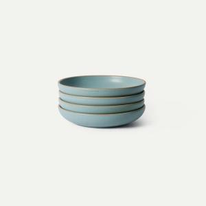 image:imageMORA Medium Dishes Set of 4 30oz Ceramic Pottery Pasta PlateWide Bowls  Microwave Oven and Dishwasher Safe  LiquoriceIris
