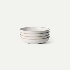 image:imageMORA Medium Dishes Set of 4 30oz Ceramic Pottery Pasta PlateWide Bowls  Microwave Oven and Dishwasher Safe  LiquoriceOat
