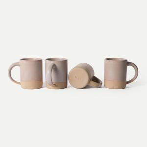 image:imageMORA Medium Mugs Set of 4 16oz Ceramic Pottery Latte MugsCoffee Cups  Microwave and Dishwasher Safe  HarvestMushroom