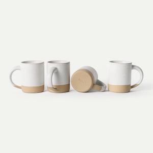 image:imageMORA Medium Mugs Set of 4 16oz Ceramic Pottery Latte MugsCoffee Cups  Microwave and Dishwasher Safe  HarvestOat