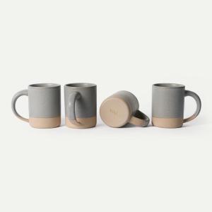 image:imageMORA Medium Mugs Set of 4 16oz Ceramic Pottery Latte MugsCoffee Cups  Microwave and Dishwasher Safe  HarvestPeppercorn