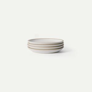 image:imageMORA Medium Plates Set of 4 85 inch Ceramic Pottery Salad Plates  Microwave Oven and Dishwasher Safe  PeppercornOat