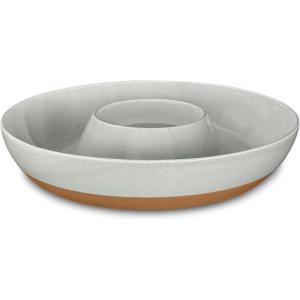 image:imageMora Ceramic Chips and Dip Serving Tray Large Divided Party Bowl Set for Chips amp Salsa Veggies amp Dip Fruit Snacks Entertaining Hosting etc Minimalist Design for the Modern Hostess  ChaiEarl Grey
