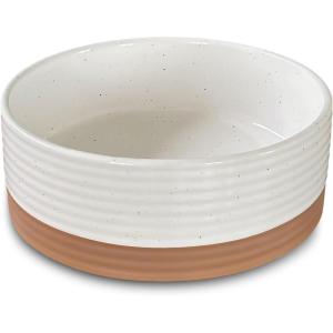 image:imageMora Ceramic Pet Bowl Size Large  FoodWater Dish for Large Dogs Cats Great Dane Mastiff ect 50oz or 8 Cups  Basic Bowls for Your Large Dog or Cat Mix and Match for a Set  OatVanilla White