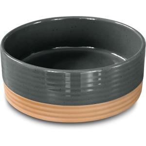 image:imageMora Ceramic Pet Bowl Size Large  FoodWater Dish for Large Dogs Cats Great Dane Mastiff ect 50oz or 8 Cups  Basic Bowls for Your Large Dog or Cat Mix and Match for a Set  OatCharcoal