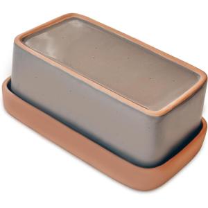 image:imageMora Ceramic TwoinOne Butter Dish with Lid Covered Butter Crock Container to Leave on Countertop  Large Storage KeeperHolder for Kitchen Gifts for Her Butter Tray For Counter  ChaiSesame Milk