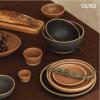 image:imageMORA Medium Plates Set of 4 85 inch Ceramic Pottery Salad Plates  Microwave Oven and Dishwasher Safe  MushroomHarvest