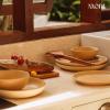 image:imageMORA Medium Plates Set of 4 85 inch Ceramic Pottery Salad Plates  Microwave Oven and Dishwasher Safe  MushroomMerrigold