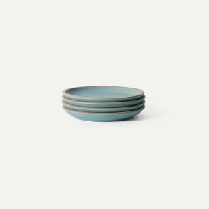 image:imageMORA Medium Plates Set of 4 85 inch Ceramic Pottery Salad Plates  Microwave Oven and Dishwasher Safe  MushroomIris