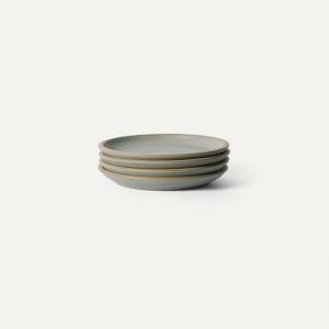 image:imageMORA Medium Plates Set of 4 85 inch Ceramic Pottery Salad Plates  Microwave Oven and Dishwasher Safe  MushroomPeppercorn