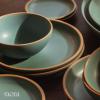 image:imageMORA Large Plates Set of 4 105 inch Ceramic Pottery Dinner Plates  Microwave Oven and Dishwasher Safe  TerracottaIris