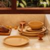 image:imageMORA Large Plates Set of 4 105 inch Ceramic Pottery Dinner Plates  Microwave Oven and Dishwasher Safe  TerracottaMerrigold