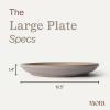 image:imageMORA Large Plates Set of 4 105 inch Ceramic Pottery Dinner Plates  Microwave Oven and Dishwasher Safe  TerracottaMushroom