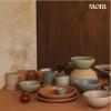 image:imageMORA Large Plates Set of 4 105 inch Ceramic Pottery Dinner Plates  Microwave Oven and Dishwasher Safe  TerracottaTerracotta