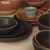 image:imageMORA Medium Bowls Set of 4 28oz Ceramic Pottery Everyday Bowls  Microwave Oven and Dishwasher Safe  TerracottaLiquorice