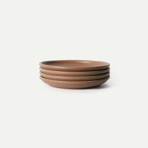 image:imageMORA Large Plates Set of 4 105 inch Ceramic Pottery Dinner Plates  Microwave Oven and Dishwasher Safe  TerracottaTerracotta