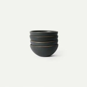 image:imageMORA Medium Bowls Set of 4 28oz Ceramic Pottery Everyday Bowls  Microwave Oven and Dishwasher Safe  TerracottaLiquorice