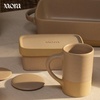 image:imageMora Ceramic TwoinOne Butter Dish with Lid Covered Butter Crock Container to Leave on Countertop  Large Storage KeeperHolder for Kitchen Gifts for Her Butter Tray For Counter  IrisMushroom