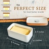 image:imageMora Ceramic TwoinOne Butter Dish with Lid Covered Butter Crock Container to Leave on Countertop  Large Storage KeeperHolder for Kitchen Gifts for Her Butter Tray For Counter  IrisVanilla White