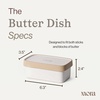 image:imageMora Ceramic TwoinOne Butter Dish with Lid Covered Butter Crock Container to Leave on Countertop  Large Storage KeeperHolder for Kitchen Gifts for Her Butter Tray For Counter  IrisOat