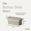 image:imageMora Ceramic TwoinOne Butter Dish with Lid Covered Butter Crock Container to Leave on Countertop  Large Storage KeeperHolder for Kitchen Gifts for Her Butter Tray For Counter  IrisPeppercorn