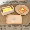 image:imageMora Ceramic TwoinOne Butter Dish with Lid Covered Butter Crock Container to Leave on Countertop  Large Storage KeeperHolder for Kitchen Gifts for Her Butter Tray For Counter  IrisChai