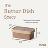 image:imageMora Ceramic TwoinOne Butter Dish with Lid Covered Butter Crock Container to Leave on Countertop  Large Storage KeeperHolder for Kitchen Gifts for Her Butter Tray For Counter  IrisTeracotta