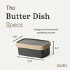 image:imageMora Ceramic TwoinOne Butter Dish with Lid Covered Butter Crock Container to Leave on Countertop  Large Storage KeeperHolder for Kitchen Gifts for Her Butter Tray For Counter  IrisLiquorice