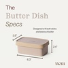image:imageMora Ceramic TwoinOne Butter Dish with Lid Covered Butter Crock Container to Leave on Countertop  Large Storage KeeperHolder for Kitchen Gifts for Her Butter Tray For Counter  IrisMushroom