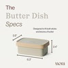 image:imageMora Ceramic TwoinOne Butter Dish with Lid Covered Butter Crock Container to Leave on Countertop  Large Storage KeeperHolder for Kitchen Gifts for Her Butter Tray For Counter  IrisThyme