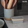 image:imageMora Ceramic TwoinOne Butter Dish with Lid Covered Butter Crock Container to Leave on Countertop  Large Storage KeeperHolder for Kitchen Gifts for Her Butter Tray For Counter  IrisPeppercorn